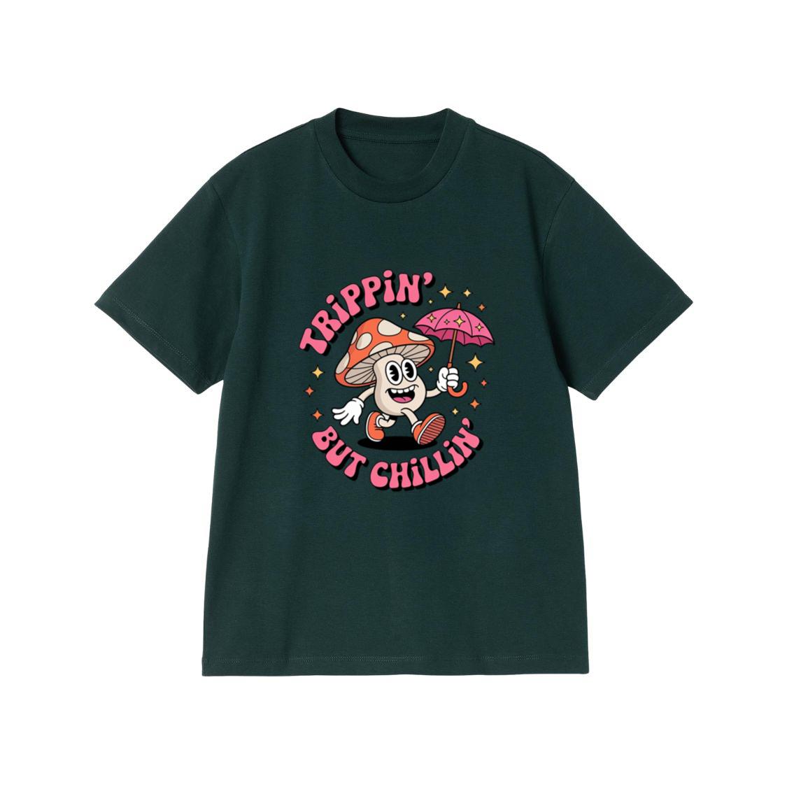 Trippin But Chillin Mushroom Graphic for Psychedelic Retro Style T-Shirt - Image 2