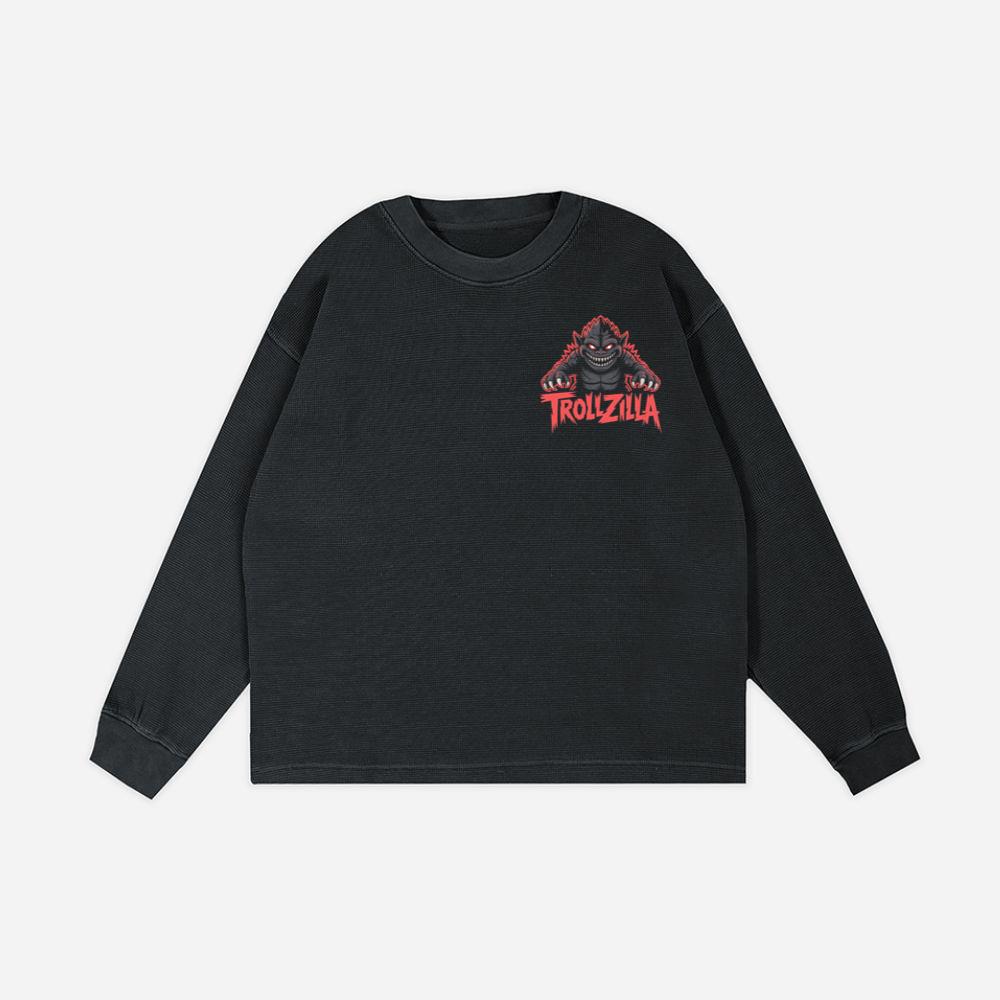 Trollzilla Monster Cartoon Horror Design Sweatshirt