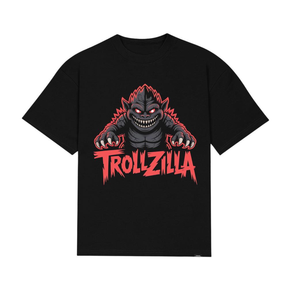 Trollzilla Monster Cartoon Horror Design T-Shirt