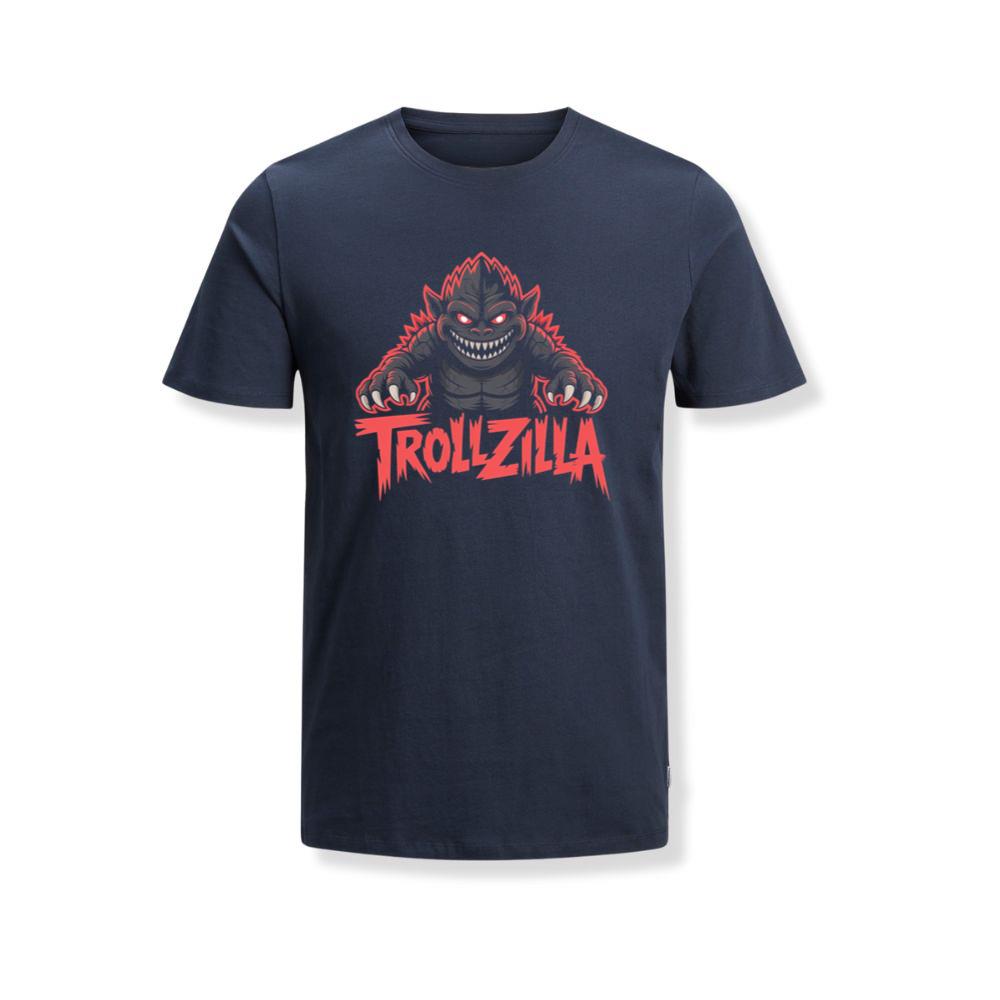 Trollzilla Monster Cartoon Horror Design T-Shirt - Image 2