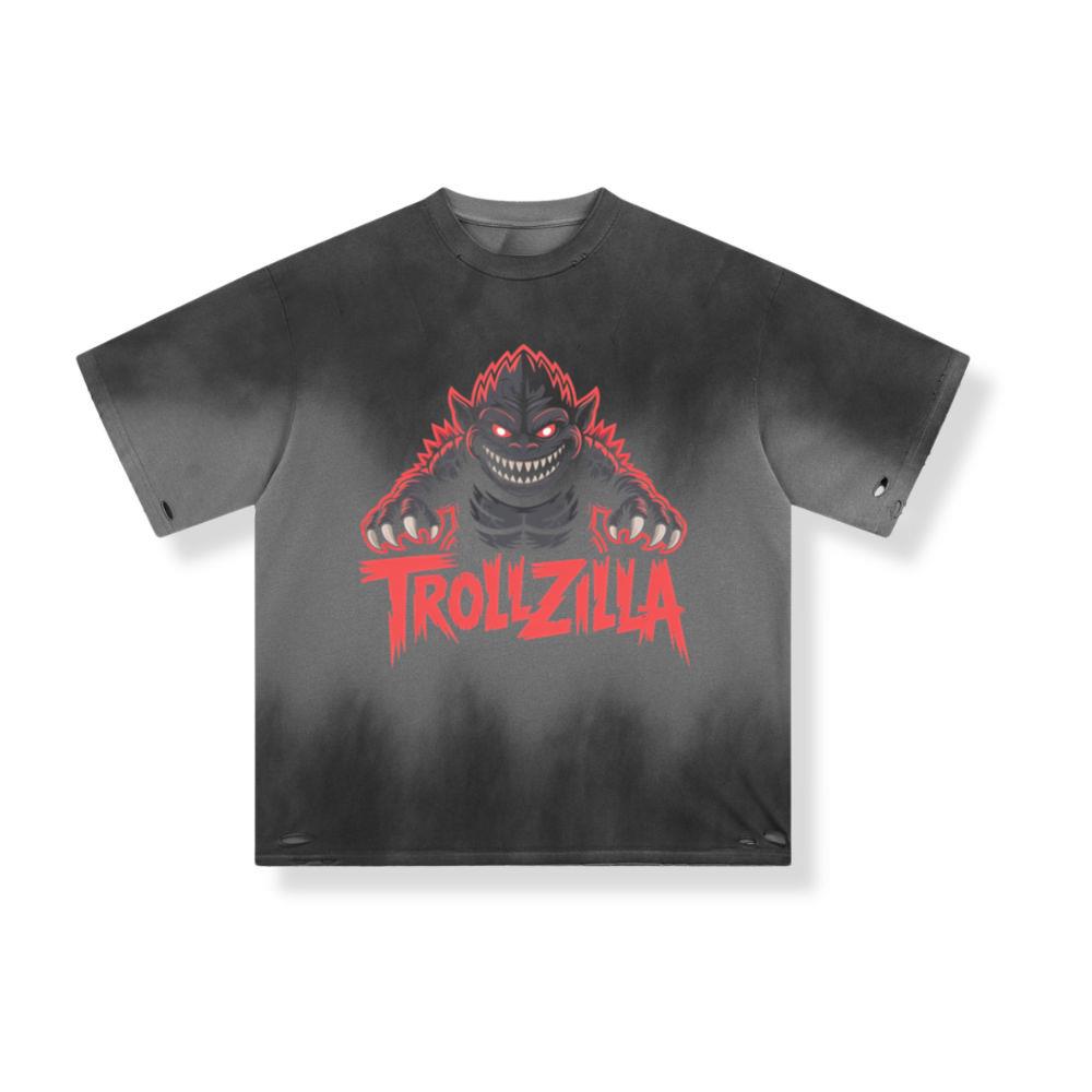 Trollzilla Monster Cartoon Horror Design T-Shirt