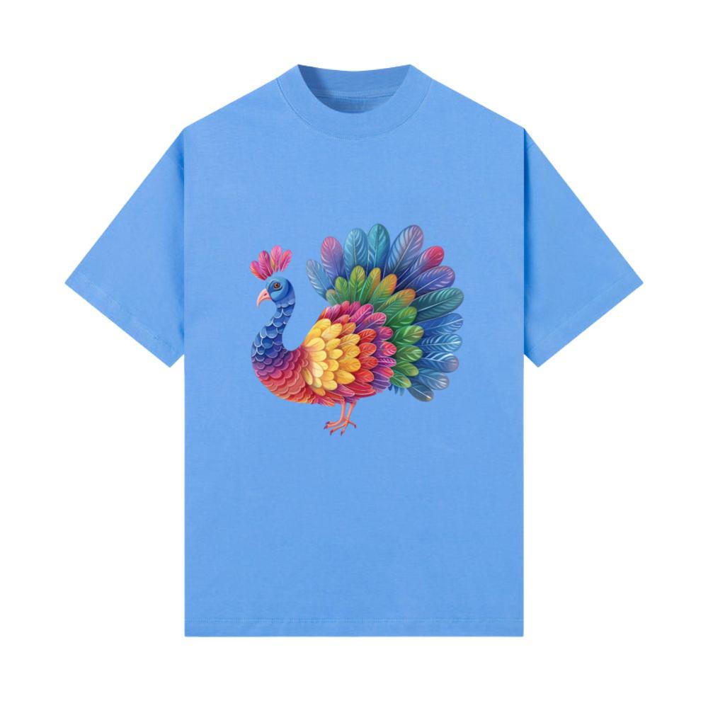 Turkey Rainbow Illustration Farm Animal Farmer T-Shirt