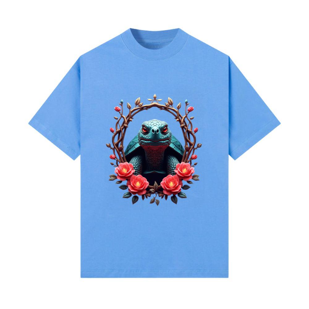 Turtle Flowers Art _ Geometric Animal Design T-Shirt