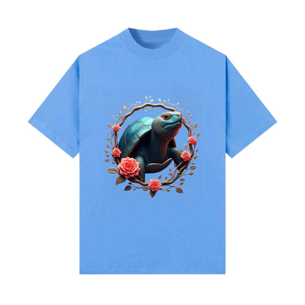 Turtle Flowers Art _ Geometric Animal Design_1 T-Shirt