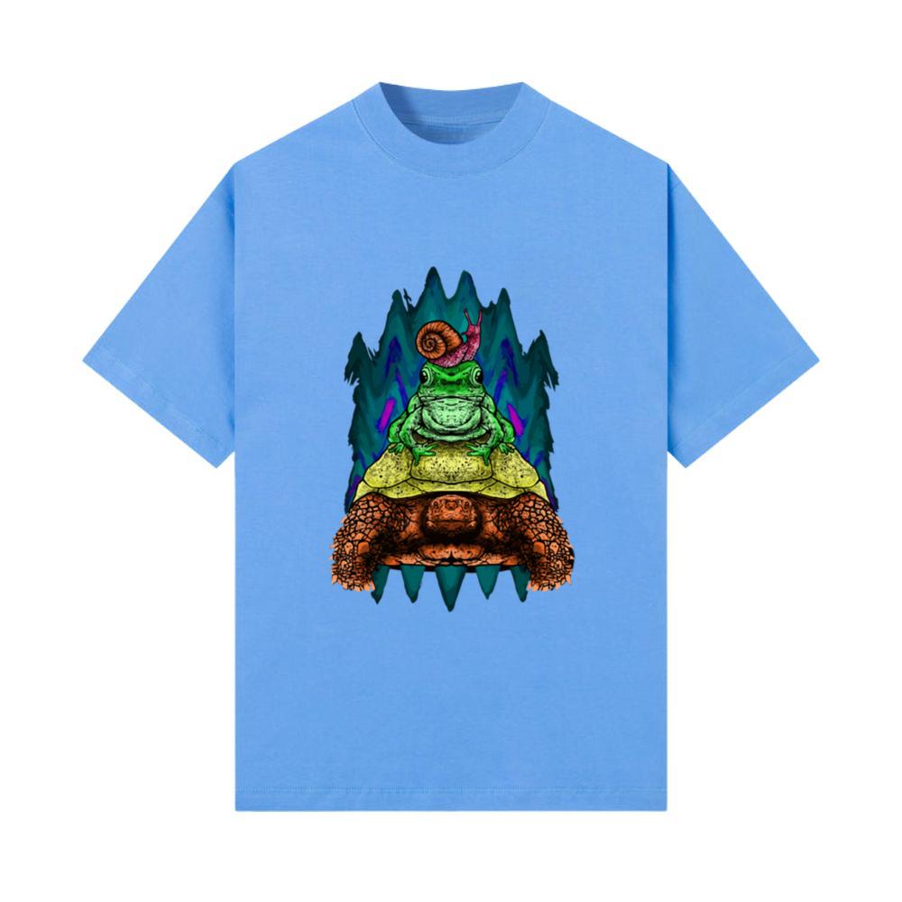 turtle frog slug riding funny animal art T-Shirt