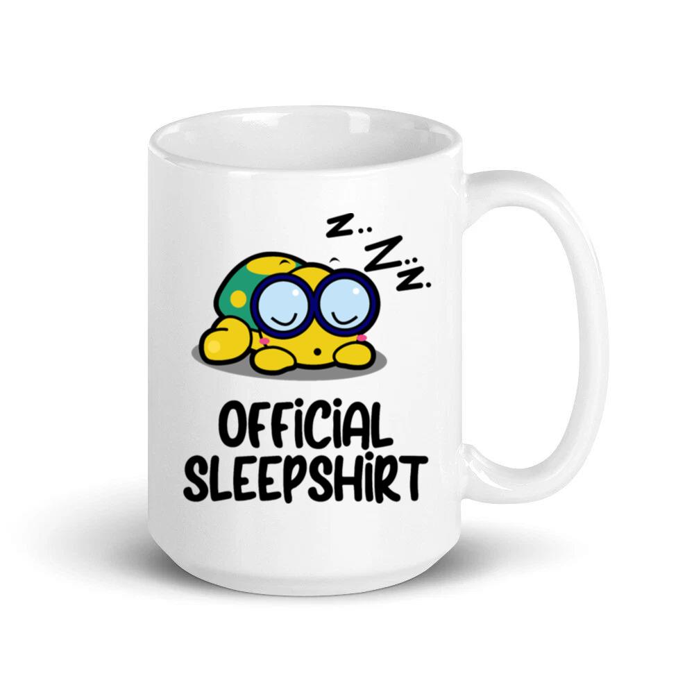 Turtle with Glasses Sleeping Official Sleep Shirt Mug