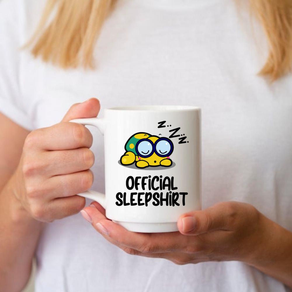 Turtle with Glasses Sleeping Official Sleep Shirt Mug