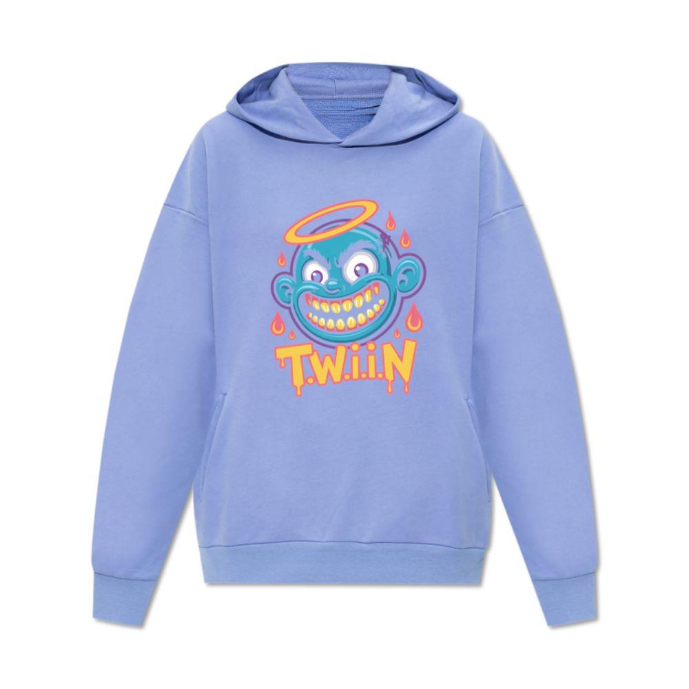 Twiin Cartoon Funny Devil Halo Graphic Hoodie