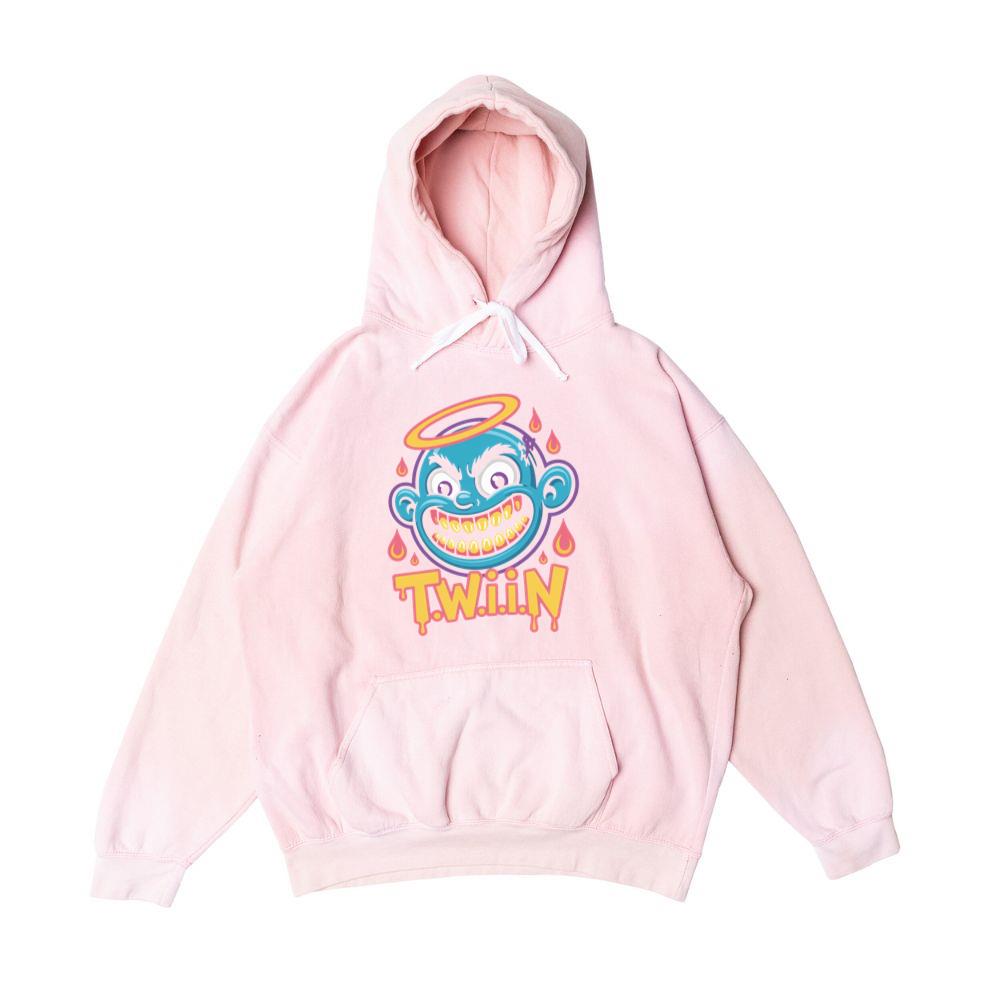 Twiin Cartoon Funny Devil Halo Graphic Hoodie