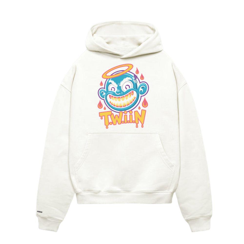 Twiin Cartoon Funny Devil Halo Graphic Hoodies
