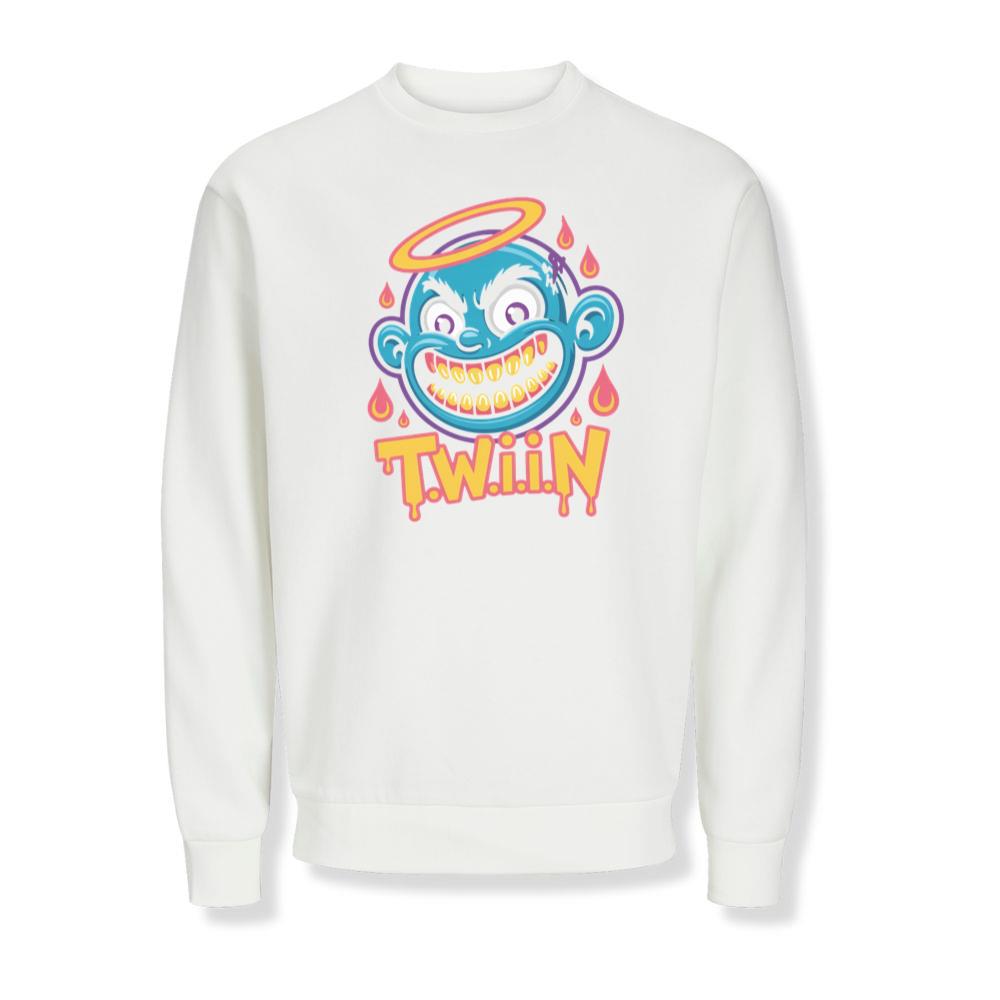 Twiin Cartoon Funny Devil Halo Graphic Sweatshirts