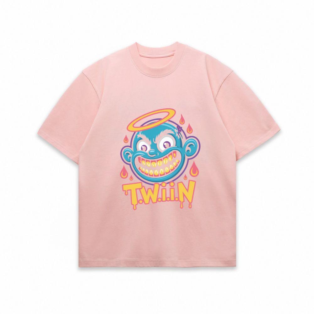 Twiin Cartoon Funny Devil Halo Graphic T-Shirt