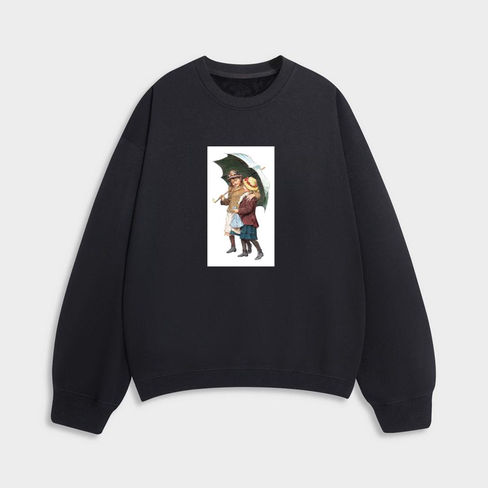 Two Girls with Umbrella Sweatshirt