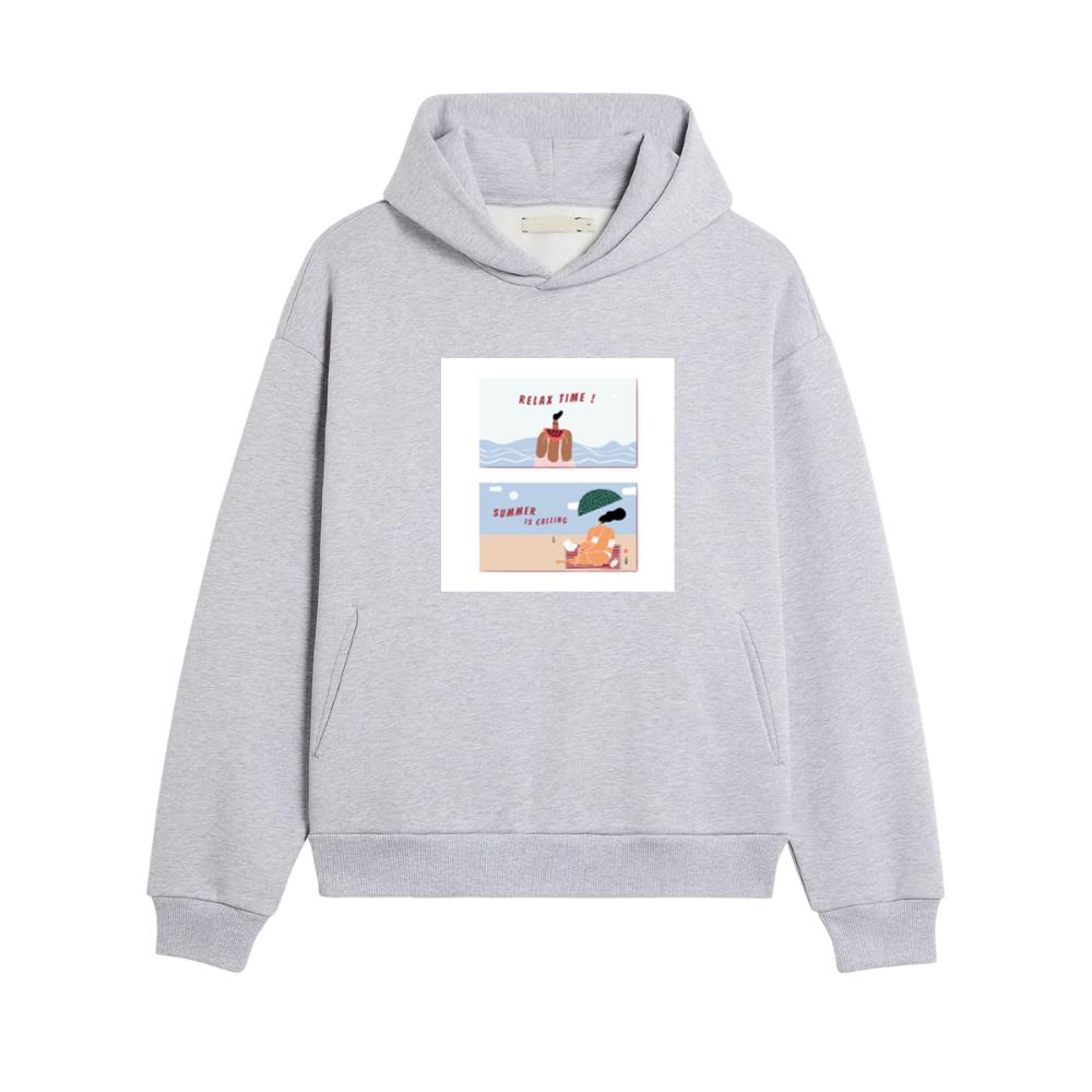 Two Scenes Depicting Beachside Leisure and Summertime Bliss Hoodies