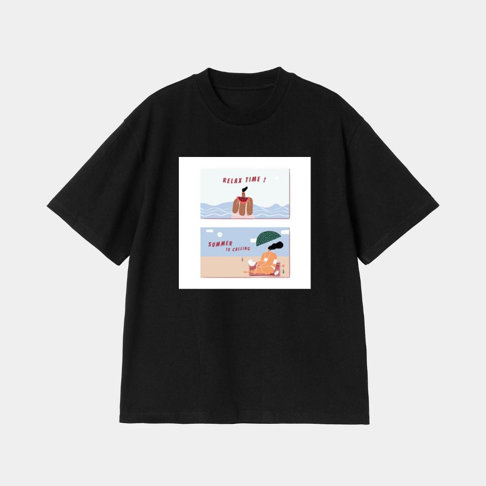 Two Scenes Depicting Beachside Leisure and Summertime Bliss T-Shirt