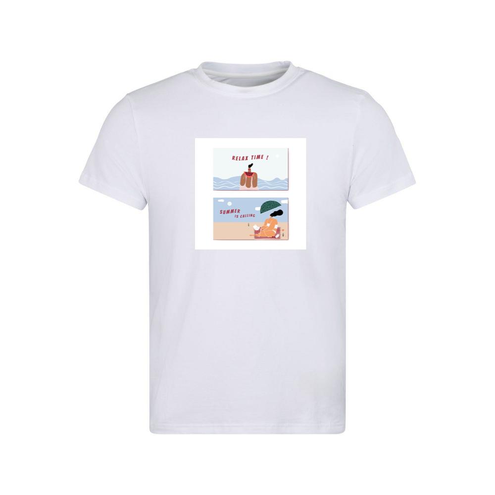 Two Scenes Depicting Beachside Leisure and Summertime Bliss T-Shirts
