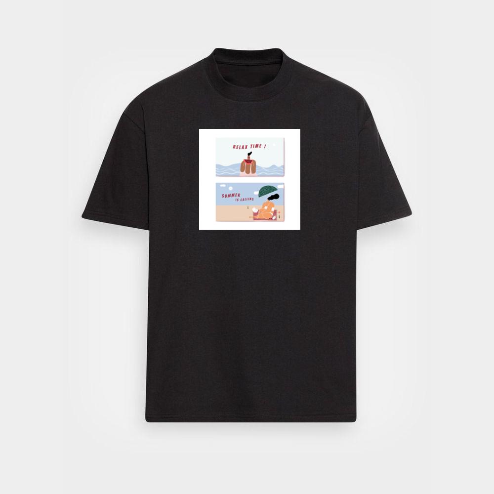 Two Scenes Depicting Beachside Leisure and Summertime Bliss T-Shirts
