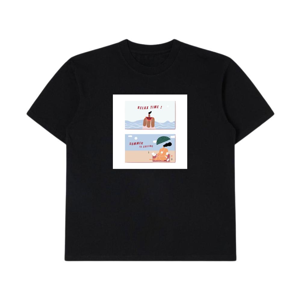 Two Scenes Depicting Beachside Leisure and Summertime Bliss T-Shirts