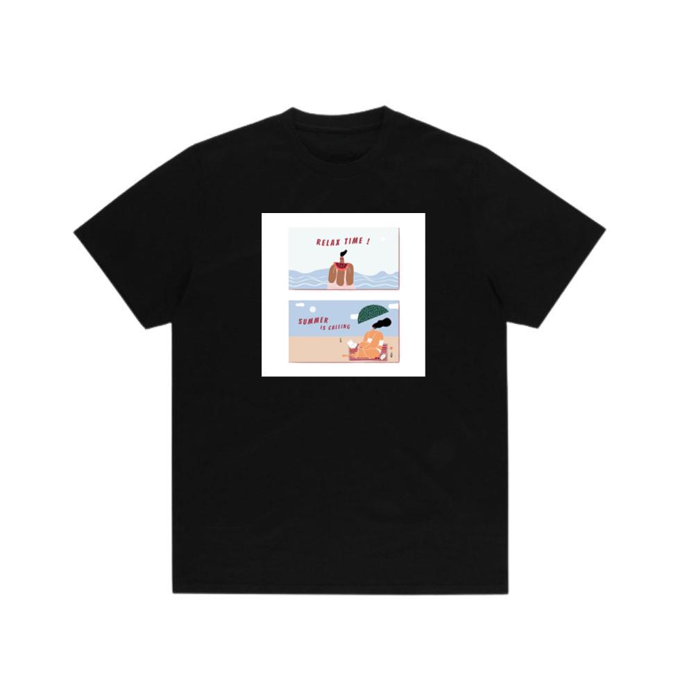 Two Scenes Depicting Beachside Leisure and Summertime Bliss T-Shirts