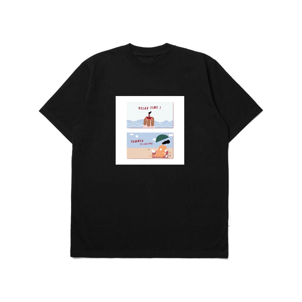 Two Scenes Depicting Beachside Leisure and Summertime Bliss T-Shirts