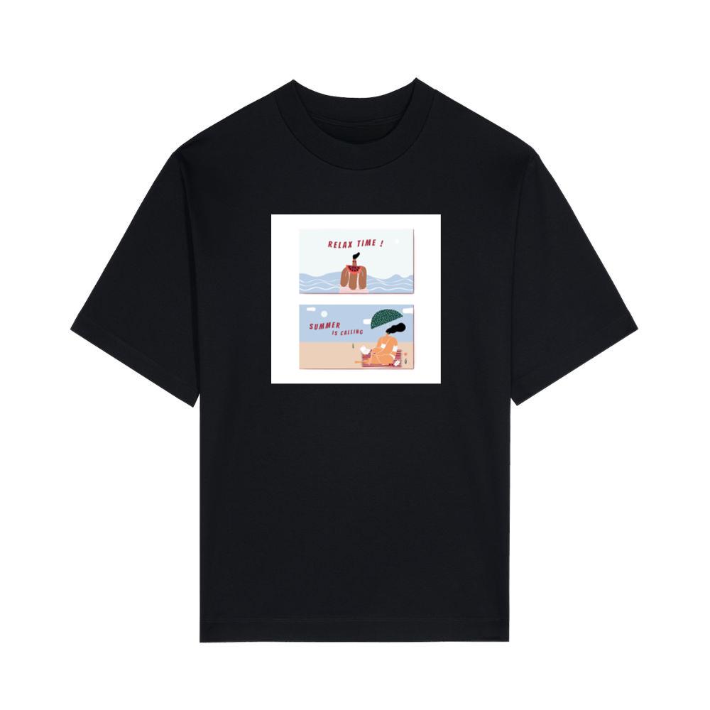 Two Scenes Depicting Beachside Leisure and Summertime Bliss T-Shirts