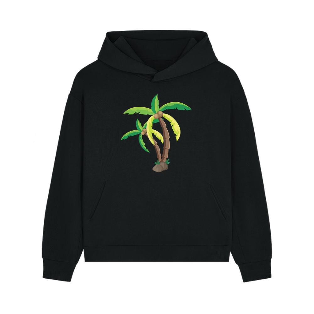 Two Swaying Cartoon Palm Trees Hoodie