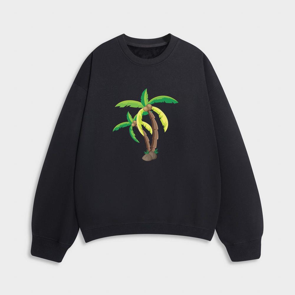 Two Swaying Cartoon Palm Trees Sweatshirt