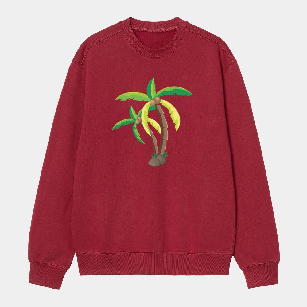 Two Swaying Cartoon Palm Trees Sweatshirt