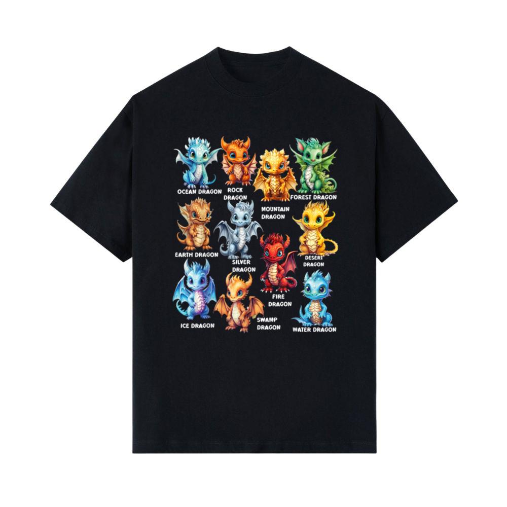 Types Of Dragons Cool Dragon Kids Toddler Boys Girls T-Shirt