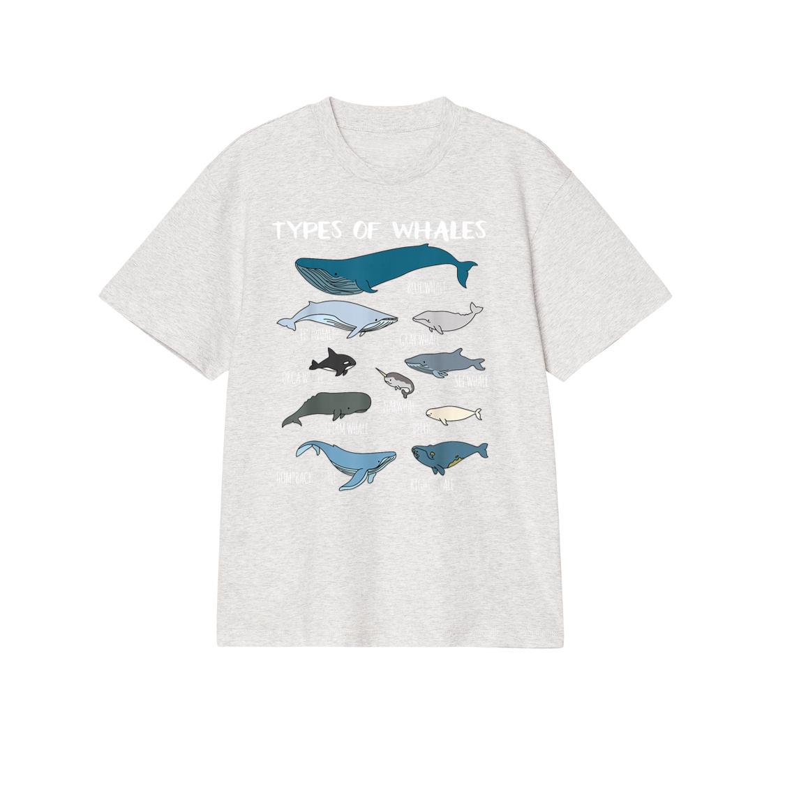 Types Of Whales Cute Ocean Mammals Guide T Shirt T-Shirt