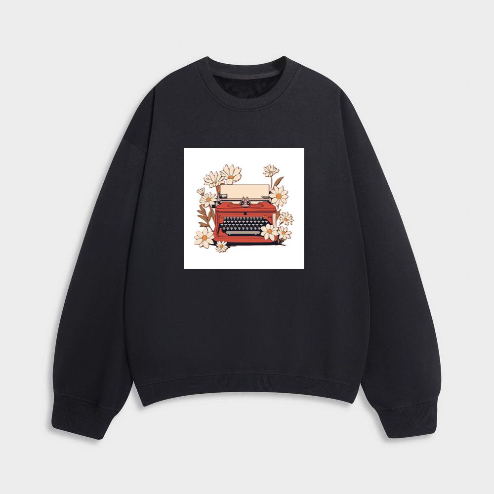 Typewriter Surrounded by Flowers Sweatshirt