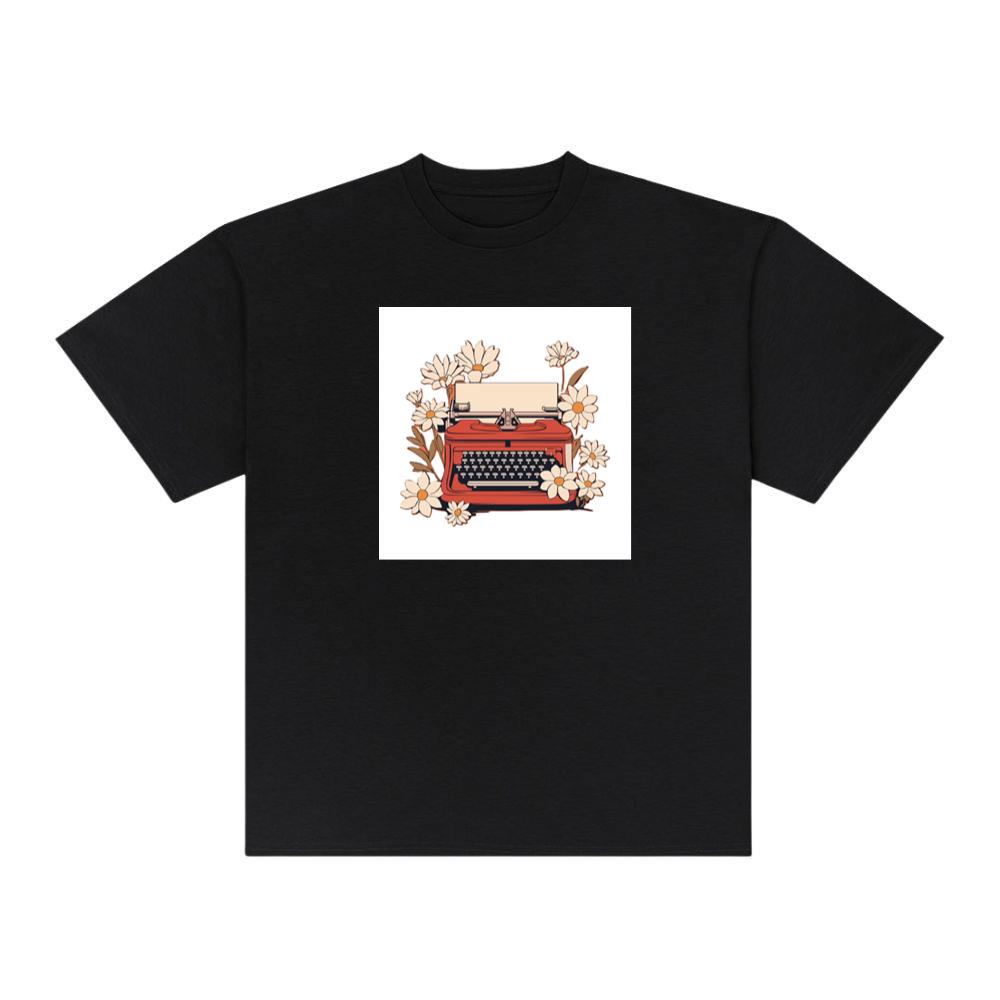 Typewriter Surrounded by Flowers TShirts Kulottee