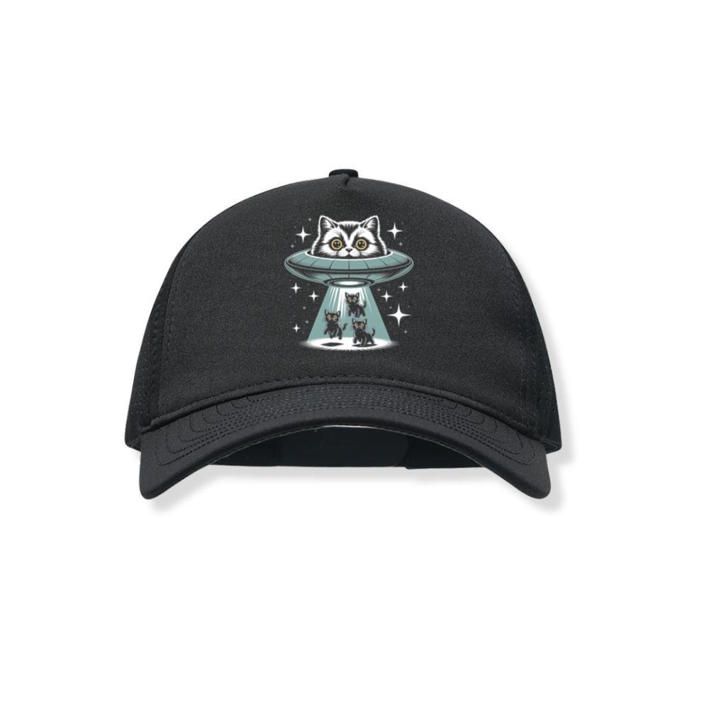 UFO Cat Abduction Funny Alien Graphic Black Hat