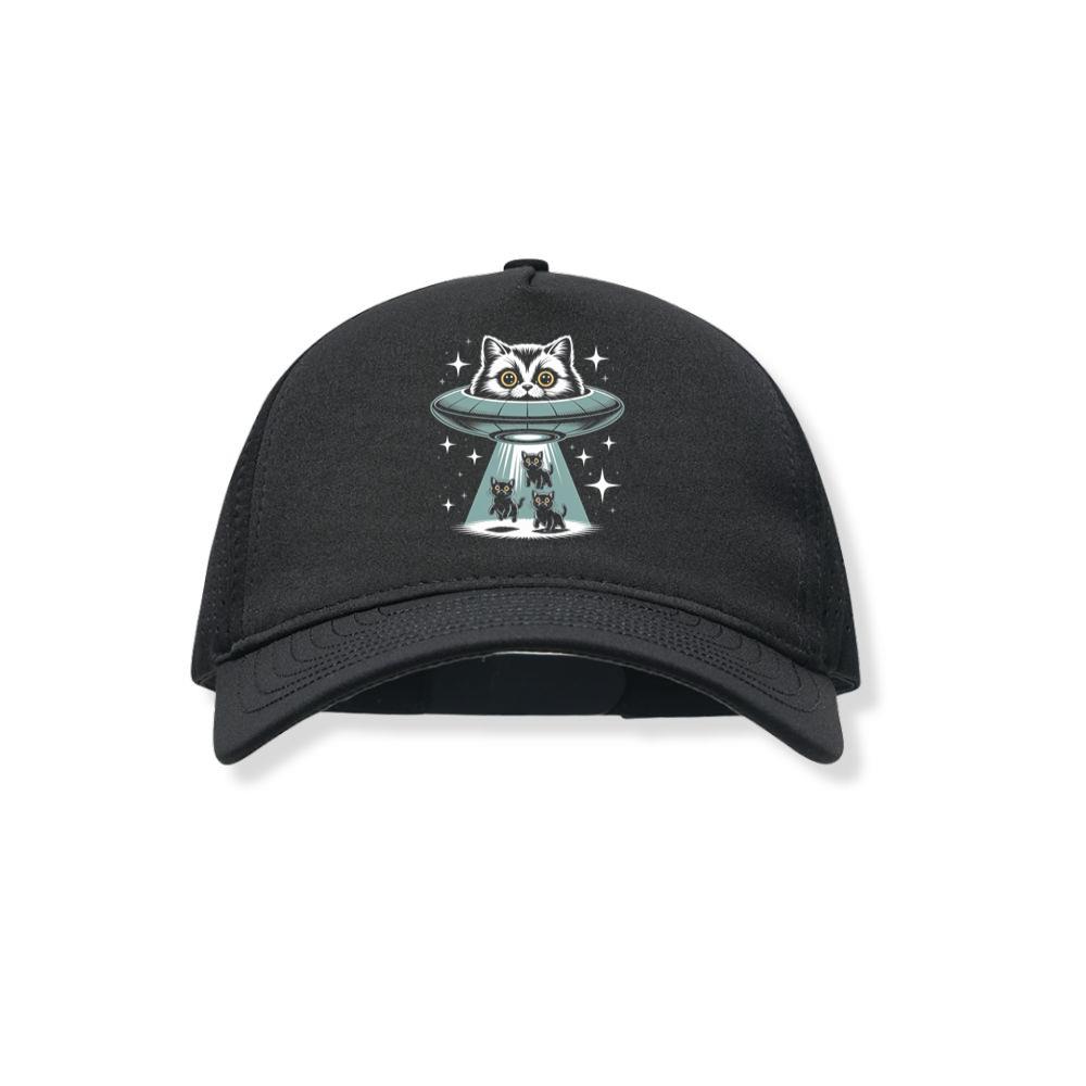 UFO Cat Abduction Funny Alien Graphic Black Hat