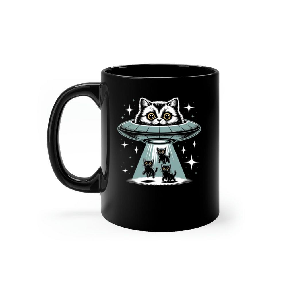 UFO Cat Abduction Funny Alien Graphic Mug
