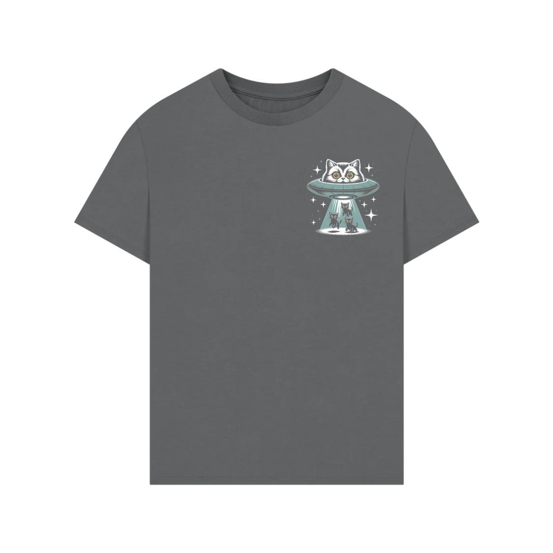 UFO Cat Abduction Funny Alien Graphic T-Shirts