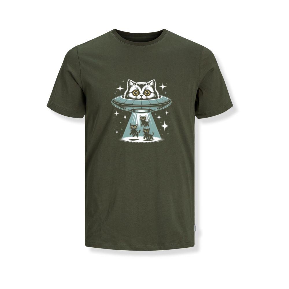 UFO Cat Abduction Funny Alien Graphic TShirts Somoslasia