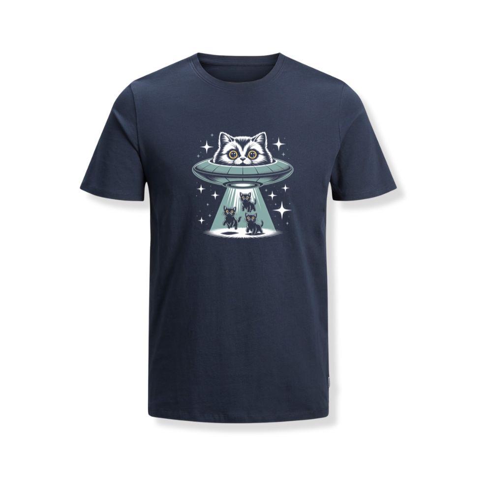 UFO Cat Abduction Funny Alien Graphic TShirts Somoslasia