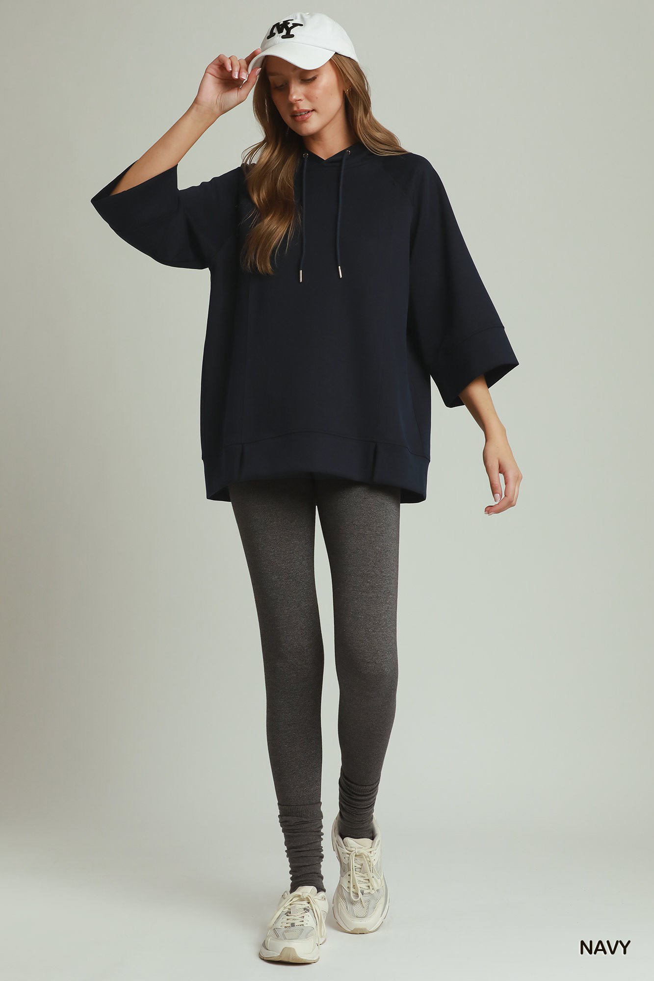 Umgee 3/4 Sleeve Tunic Top with Graphic Hoodie - Image 4