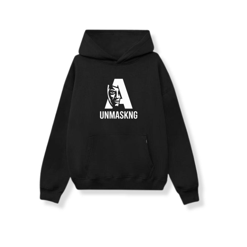 Unmaskng Bold Letter A Graphic Hoodie