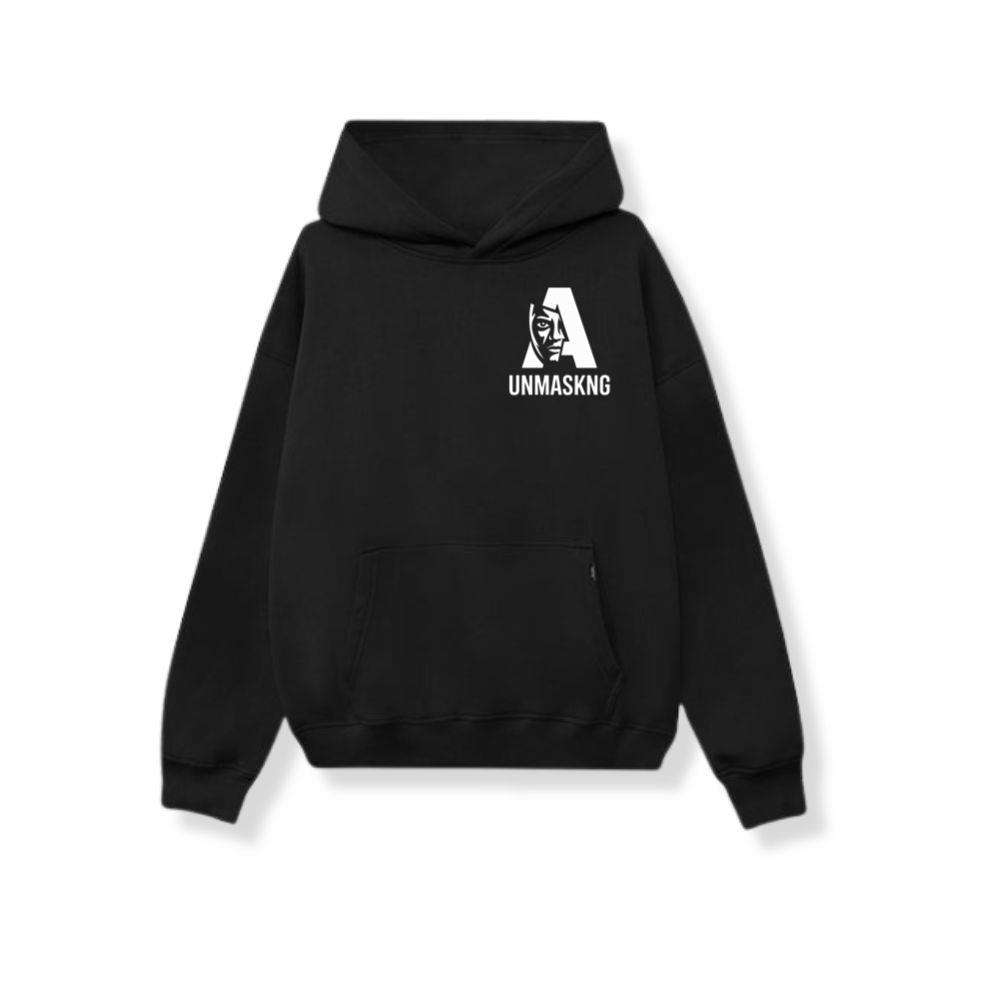 Unmaskng Bold Letter A Graphic Hoodie