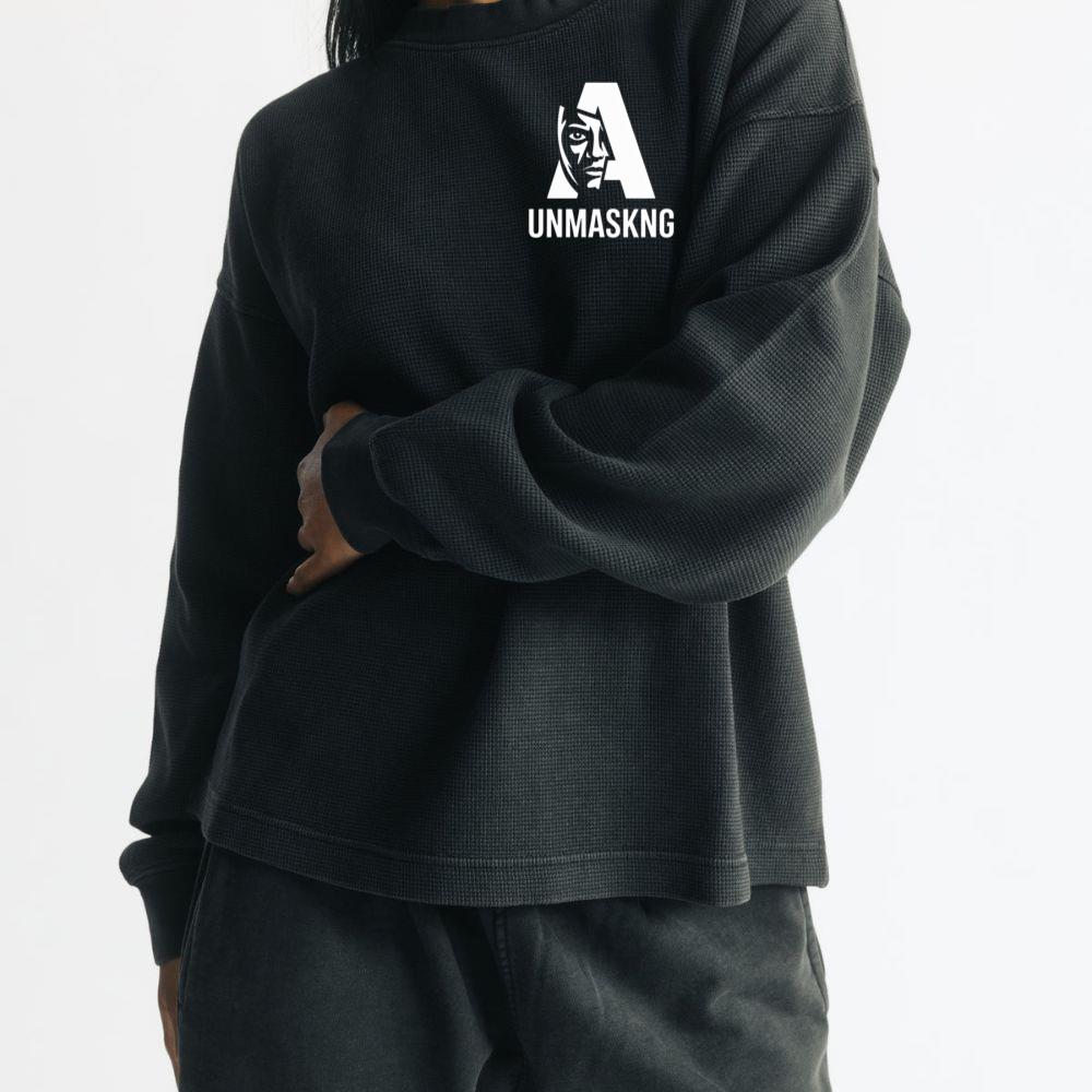 Unmaskng Bold Letter A Graphic Sweatshirt