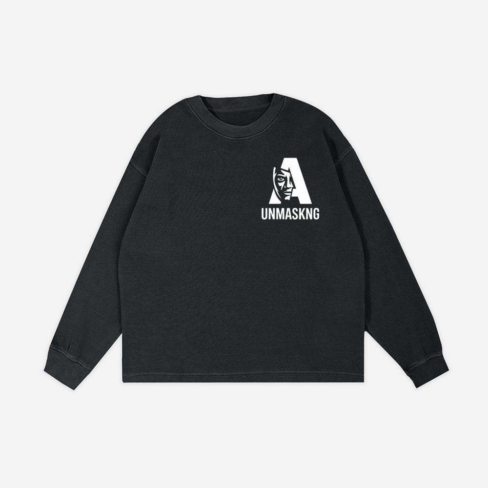 Unmaskng Bold Letter A Graphic Sweatshirt