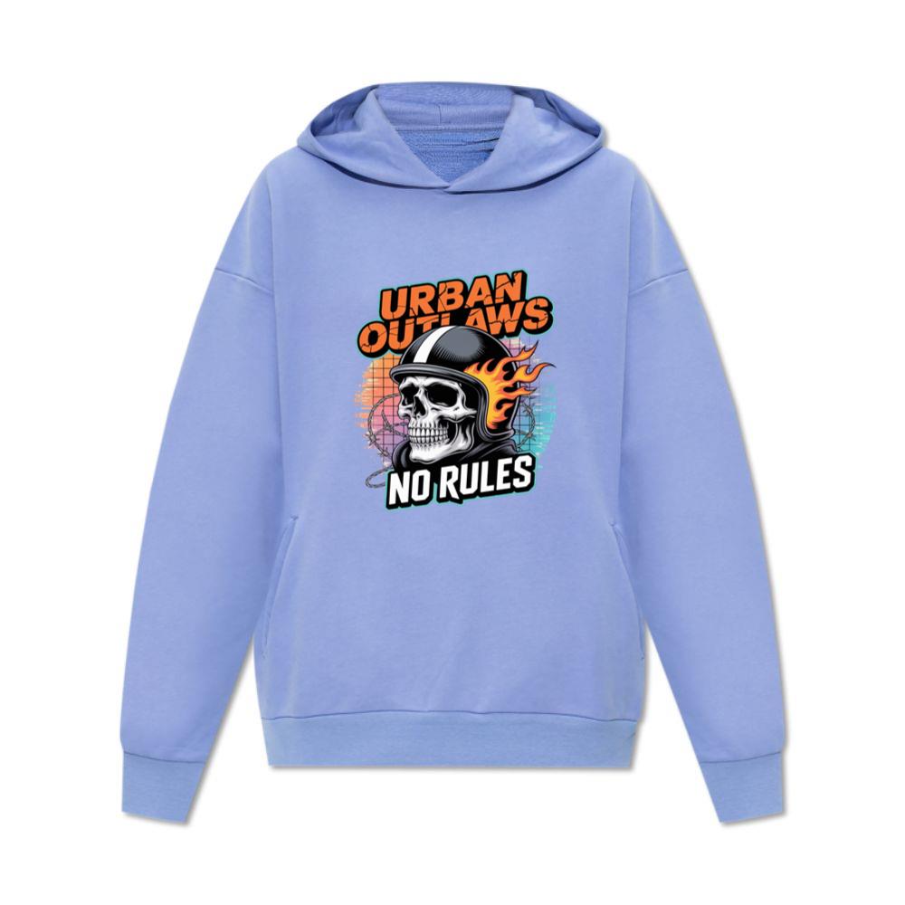 Urban Outlaws Skull Fire Biker Graphic Hoodie