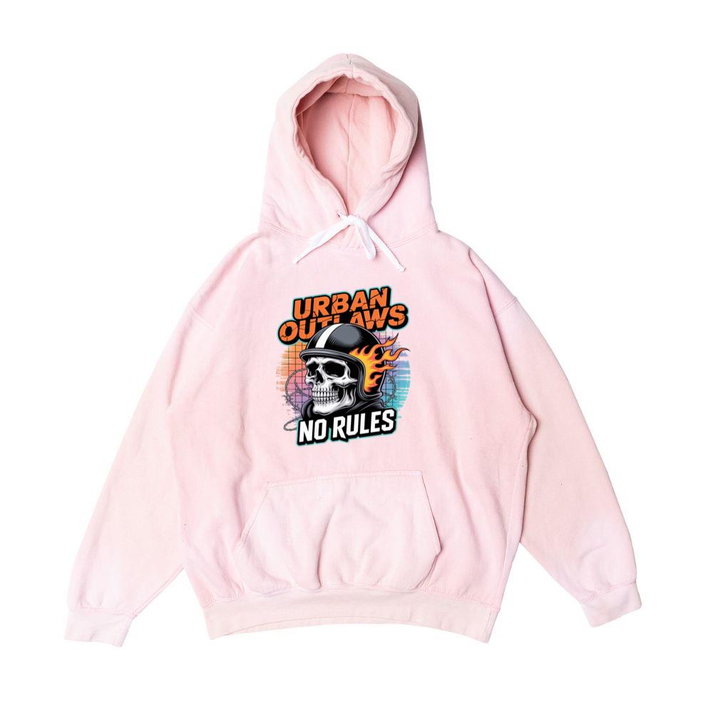 Urban Outlaws Skull Fire Biker Graphic Hoodie