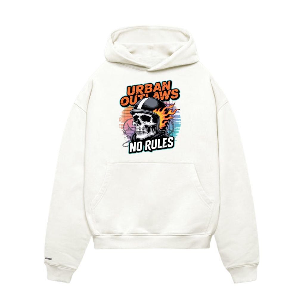 Urban Outlaws Skull Fire Biker Graphic Hoodies
