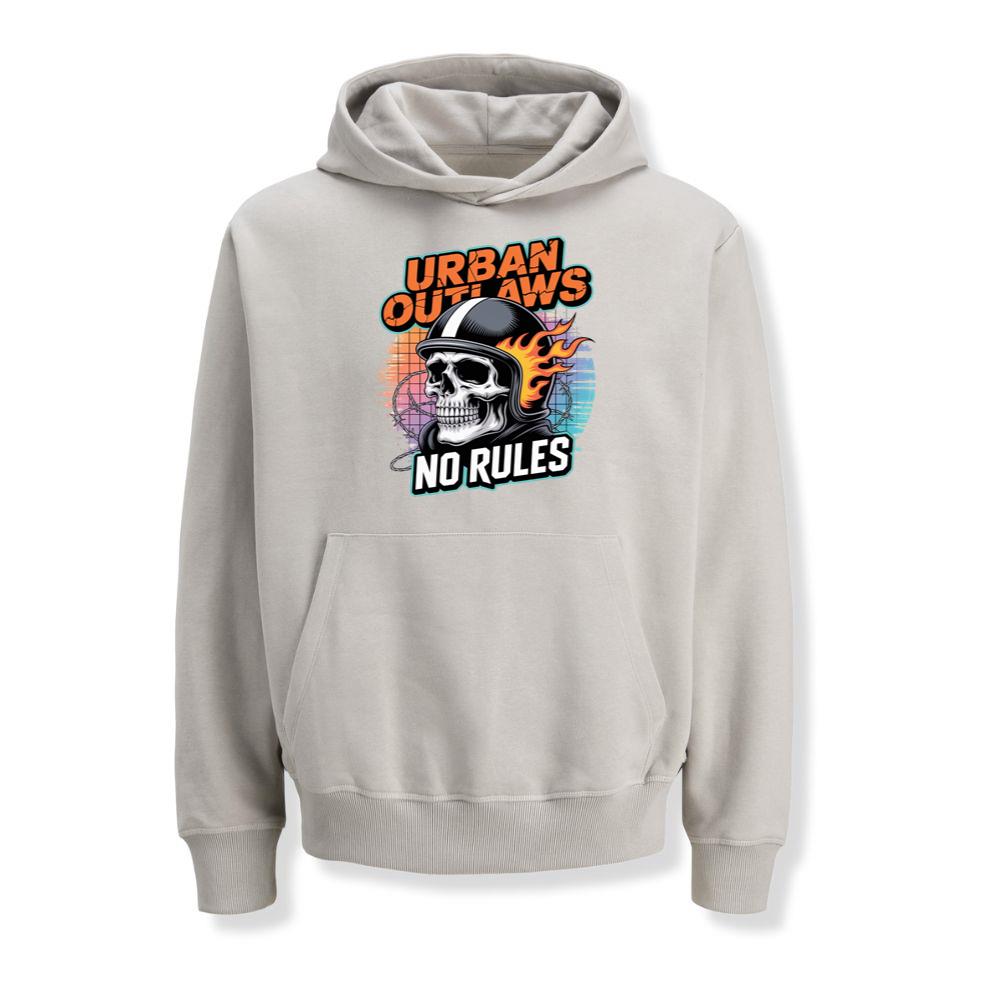 Urban Outlaws Skull Fire Biker Graphic Hoodies