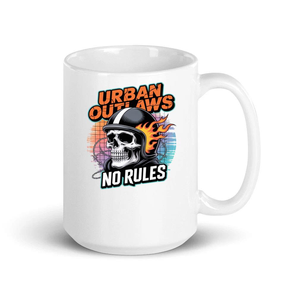 Urban Outlaws Skull Fire Biker Graphic Mug