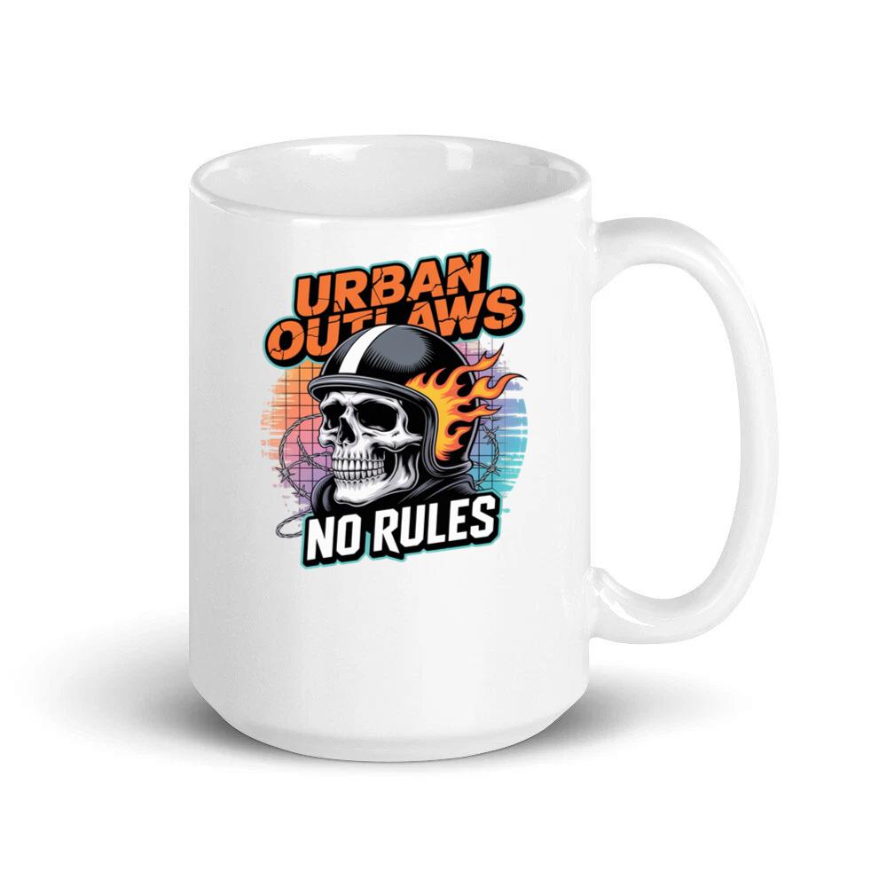 Urban Outlaws Skull Fire Biker Graphic Mug