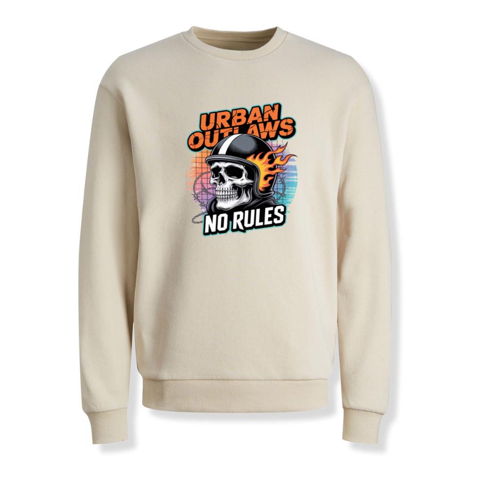 Urban Outlaws Skull Fire Biker Graphic Sweatshirt - Image 2